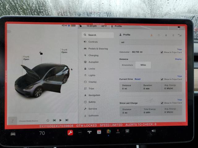 5YJYGDEEXLF039808 Tesla Model Y