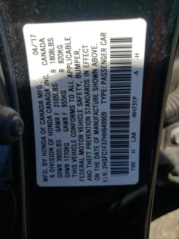 2HGFC1F37HH649909 Honda CIVIC EX