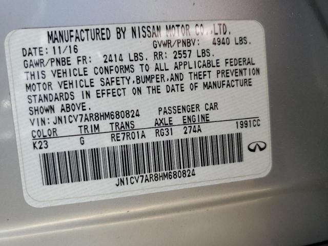 JN1CV7AR8HM680824 Infiniti Q50 BASE