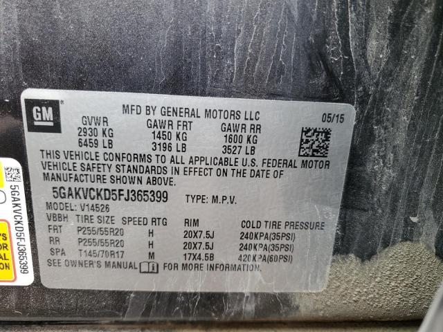 5GAKVCKD5FJ365399 Buick Enclave