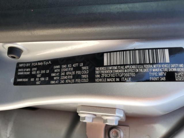 ZFBCFXDT7GP369760 Fiat 500x Lounge