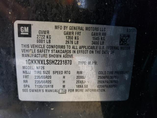 1GKKNXLS6HZ231870 GMC Acadia Denali