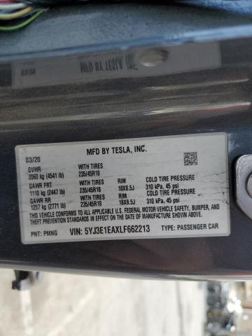 5YJ3E1EAXLF662213 Tesla MODEL 3