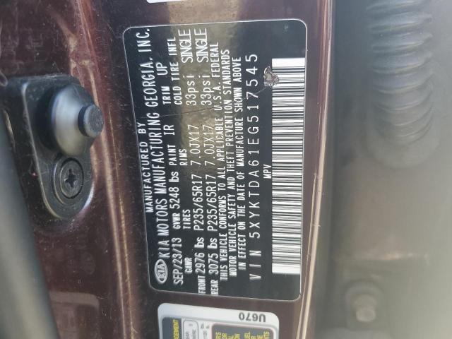 5XYKTDA61EG517545 KIA SORENTO LX