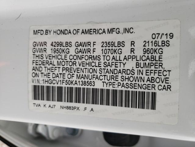 1HGCV1F50KA138563 Honda ACCORD EXL