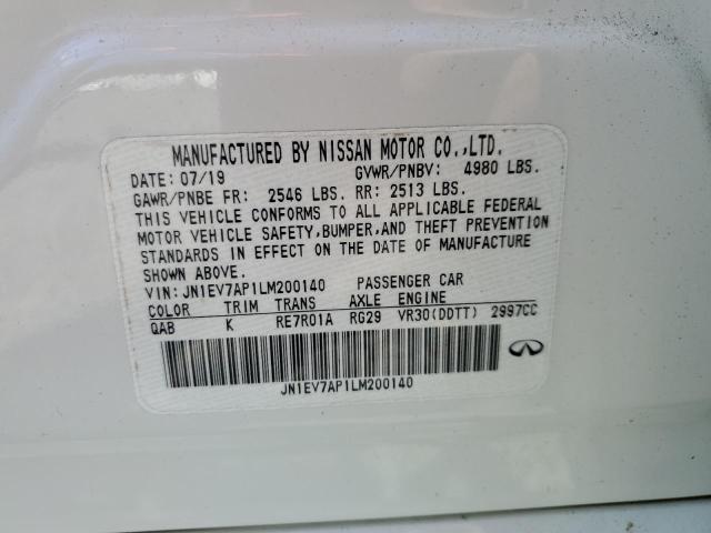 JN1EV7AP1LM200140 Infiniti Q50 PURE