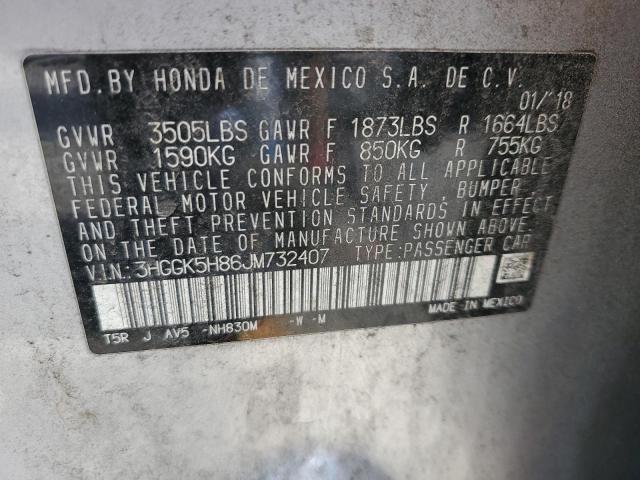 3HGGK5H86JM732407 Honda FIT EX