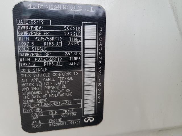 3PCAJ5M32KF136394 Infiniti Qx50 Essential