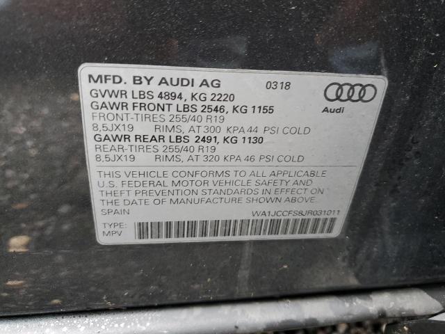 WA1JCCFS8JR031011 Audi Q3 Premium Plus