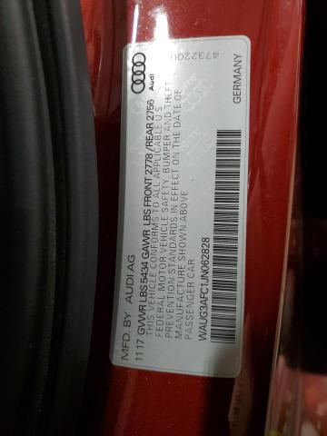 WAUG3AFC1JN062828 Audi A6 Premium Plus
