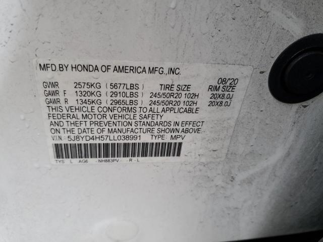 5J8YD4H57LL038991 Acura Mdx Technology