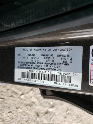 JM1BM1N33G1311027 Mazda 3 Grand Touring