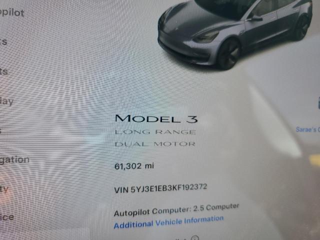 5YJ3E1EB3KF192372 Tesla MODEL 3