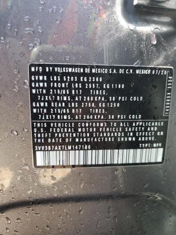 3VV3B7AX7LM147186 Volkswagen TIGUAN SE