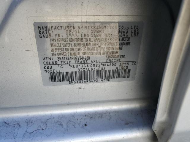 3N1AB7AP5GY244930 Nissan SENTRA S