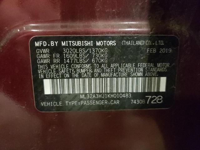 ML32A3HJ1KH010483 Mitsubishi MIRAGE ES