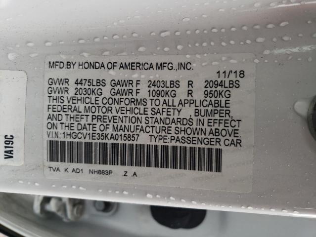 1HGCV1E35KA015857 Honda Accord Sport