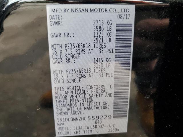 5N1DL0MN2HC559229 Infiniti QX60