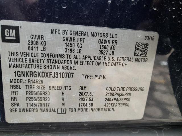 1GNKRGKDXFJ310707 Chevrolet Traverse Lt