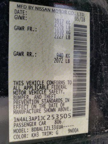 1N4AL3AP1JC253505 Nissan ALTIMA 2.5