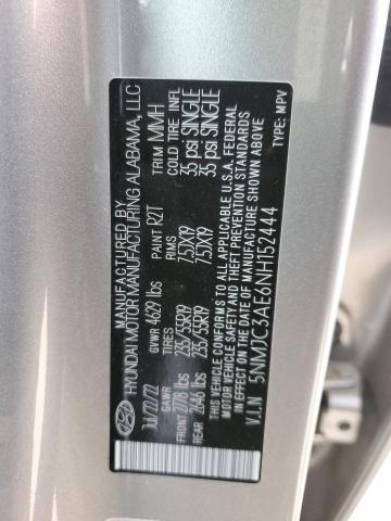 5NMJC3AE6NH152444 Hyundai TUCSON SEL