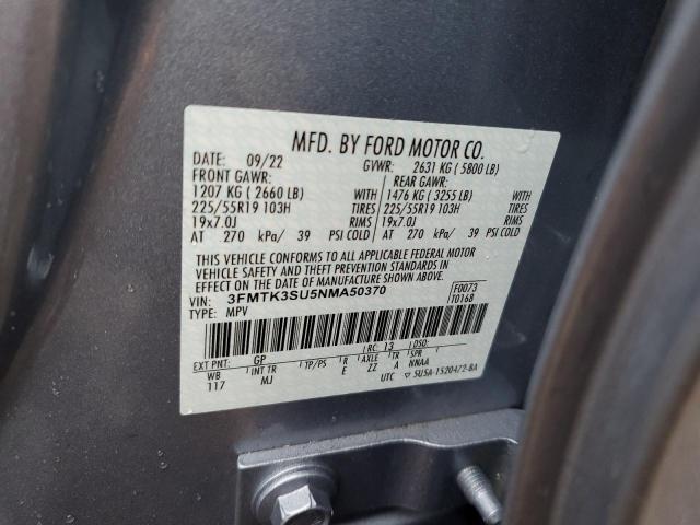 3FMTK3SU5NMA50370 Ford Mustang Mach-e Premium