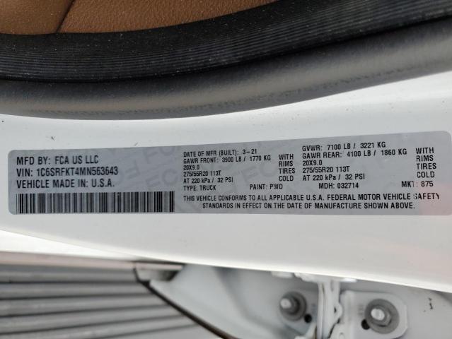 1C6SRFKT4MN563643 RAM 1500 Longhorn