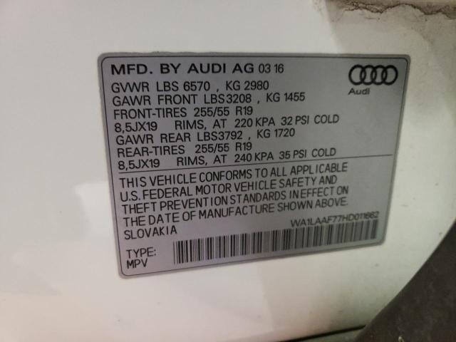 WA1LAAF77HD011662 Audi Q7 Premium Plus