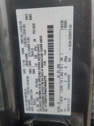 1FTEW1CP9KFA06270 Ford F150 Supercrew