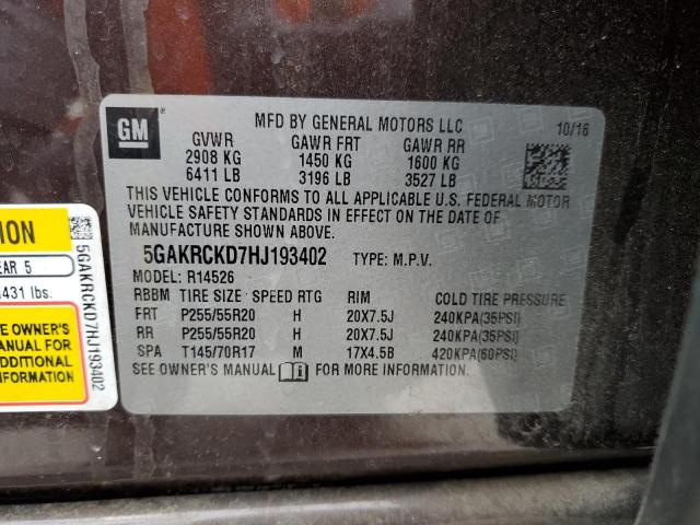 5GAKRCKD7HJ193402 Buick Enclave