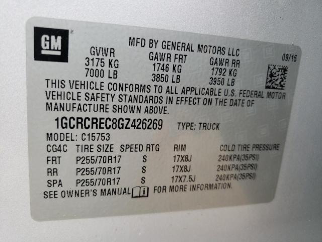 1GCRCREC8GZ426269 Chevrolet Silverado C1500 Lt