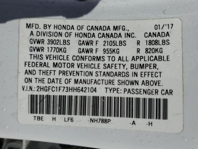 2HGFC1F73HH642104 Honda CIVIC EXL