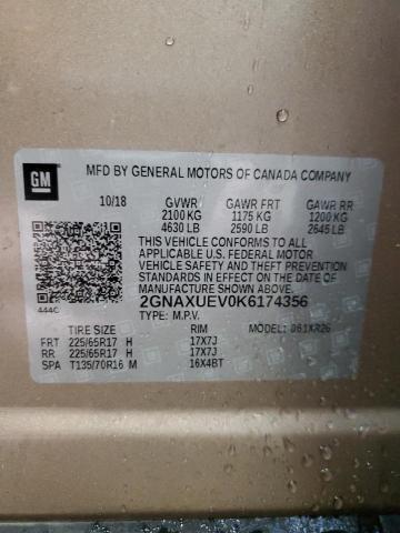 2GNAXUEV0K6174356 Chevrolet EQUINOX LT