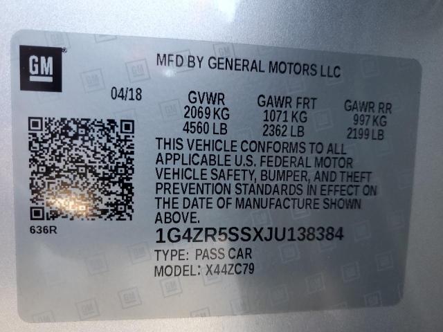 1G4ZR5SSXJU138384 Buick Lacrosse Premium