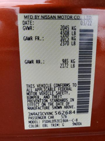 1N4AZ1CVXNC562684 Nissan LEAF SV