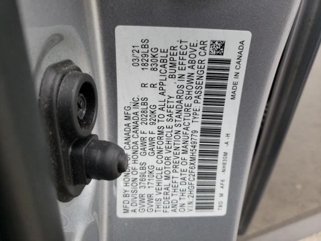 2HGFC2F6XMH549779 Honda Civic Lx