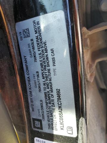 KL8CB6SA2KC784692 Chevrolet SPARK LS