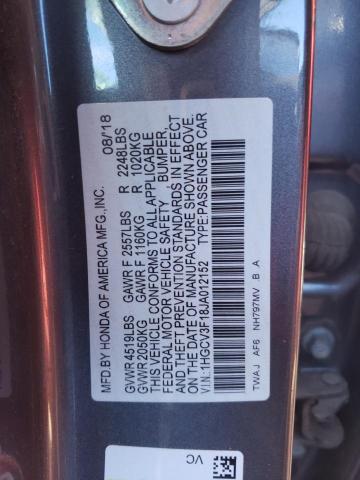1HGCV3F18JA012152 Honda ACCORD HYBRID