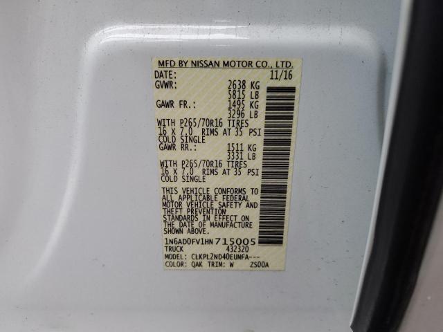 1N6AD0FV1HN715005 Nissan Frontier Sv