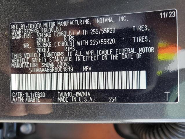 5TDAAAA66RS001819 Lexus Tx 350 Base