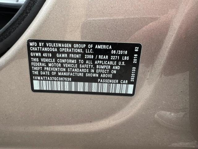 1VWAT7A37GC067536 Volkswagen PASSAT S