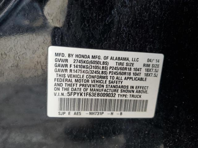 5FPYK1F63EB009032 Honda Ridgeline Rtl-s