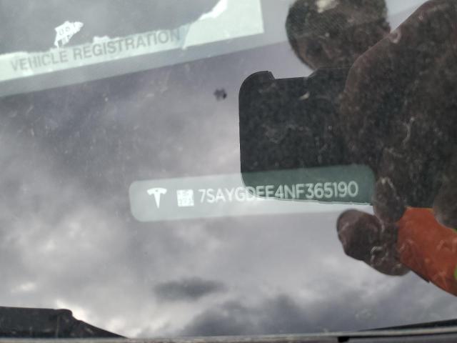 7SAYGDEE4NF365190 Tesla Model Y
