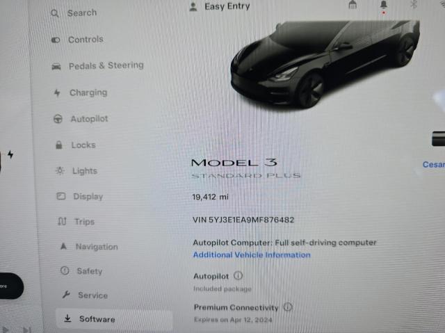 5YJ3E1EA9MF876482 Tesla MODEL 3