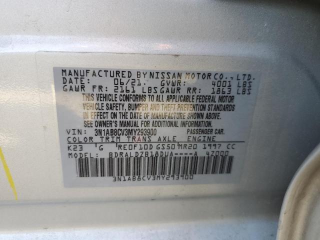 3N1AB8CV3MY293900 Nissan SENTRA SV