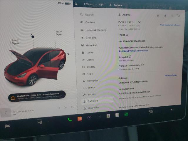 7SAYGDEE0PA063010 Tesla Model Y
