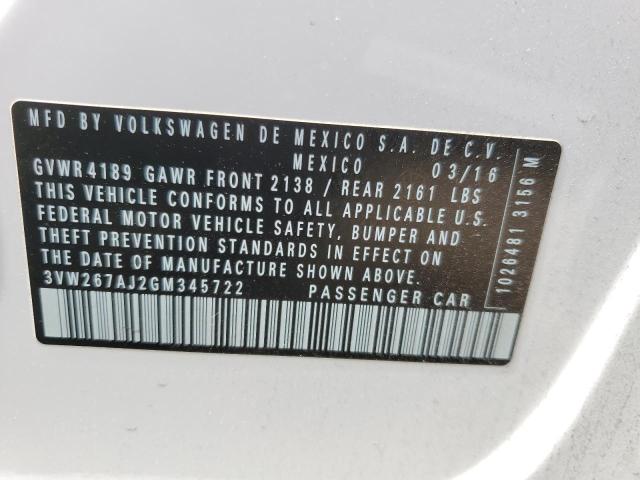3VW267AJ2GM345722 Volkswagen JETTA S