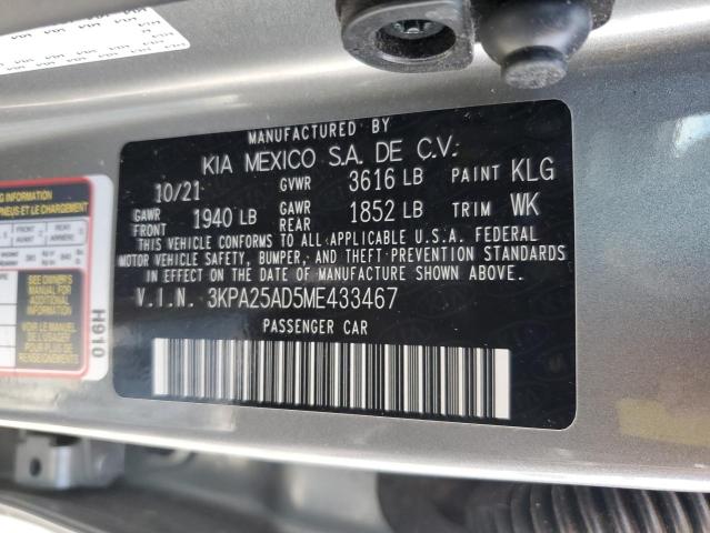 3KPA25AD5ME433467 KIA RIO S