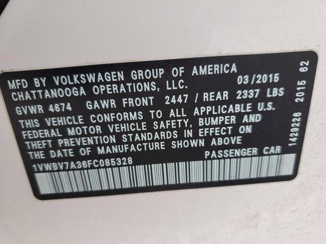 1VWBV7A36FC085328 Volkswagen PASSAT SE