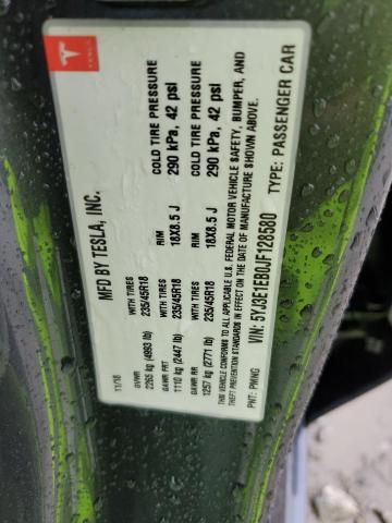 5YJ3E1EB0JF128580 Tesla MODEL 3